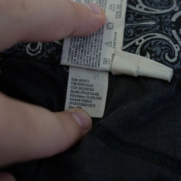 Gloria Vanderbilt Black Elastic Waist Chino High Rise Pants 18W 42/30 - Picture 8 of 8